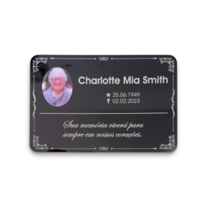 placa túmulo jazigo lápide memorial em acrílico com foto